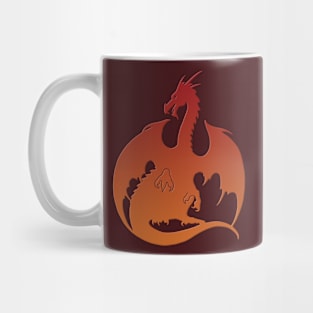 Orange Red Dragon Mug